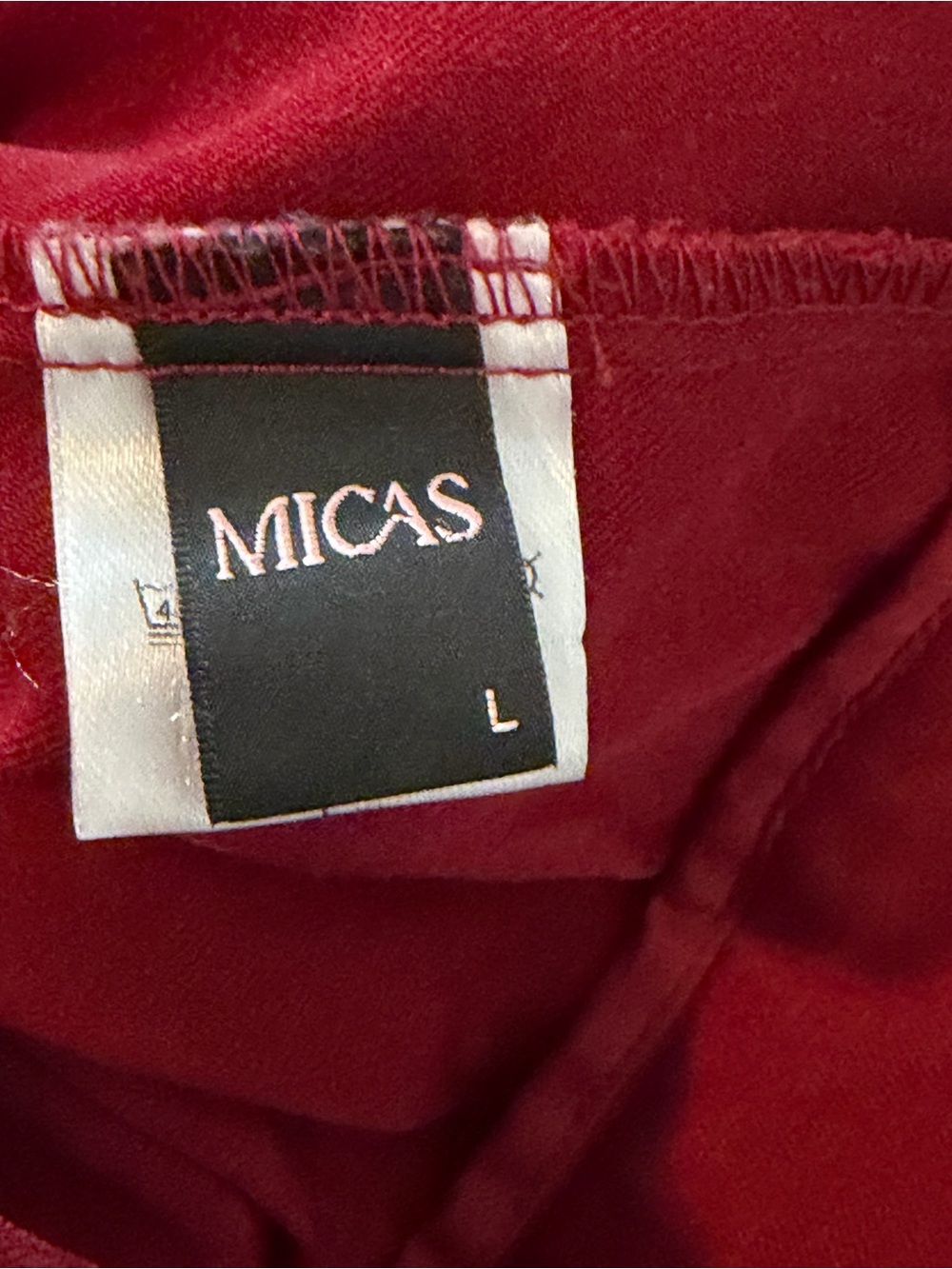Draped High-Waist Wide-Leg Pants in Deep Red - Picture 4 of 4